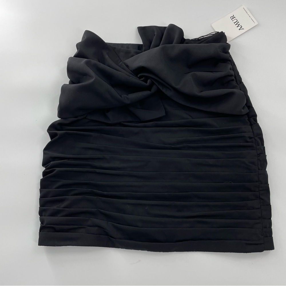 Amur Kehlani‎ Tie skirt Black Rouched *REVOLVE*  NWT Side Zip Mini Skirt - Picture 11 of 15
